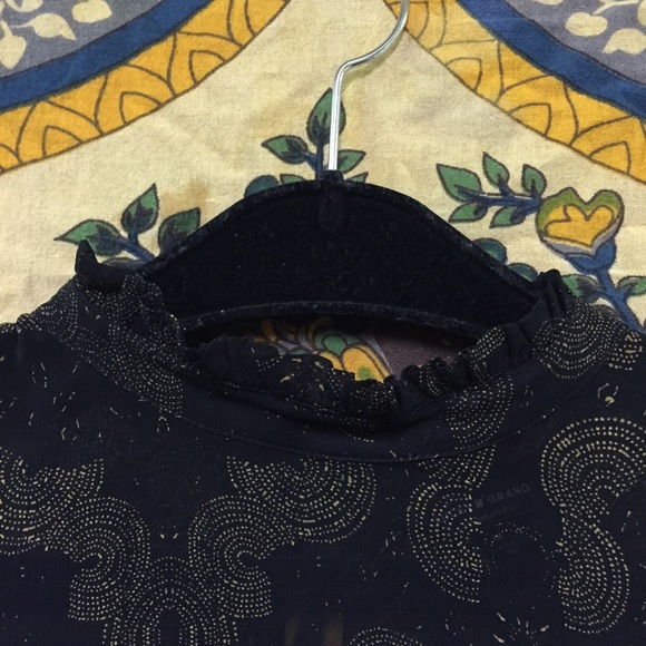 • Lucky Brand • sheer print ruffle high neck top - Picture 7 of 8